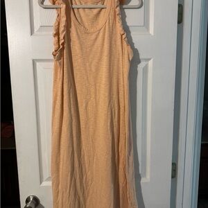 Peach Sleeveless Ruffle Dress
